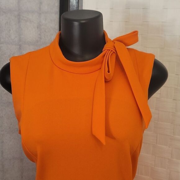 BRAND NEW CALVIN KLEIN PETITE SCUBA CREPE TIE-NECK SLEEVELESS WOMEN'S DRESS - Picture 7 of 14